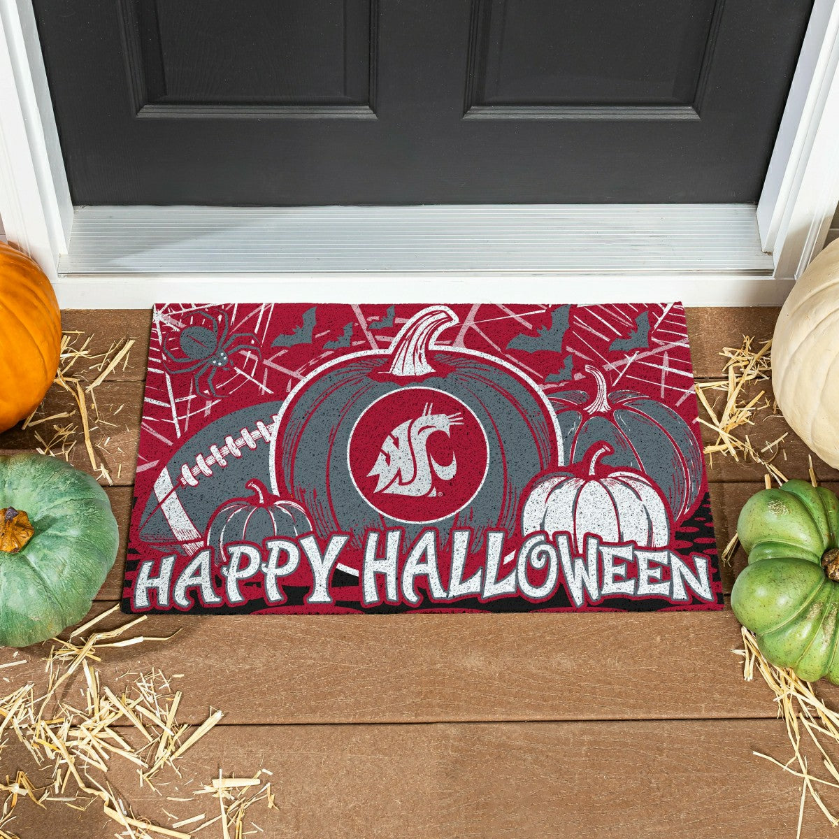 Washington State University Halloween PVC Mat, 28"x16", Collegiate