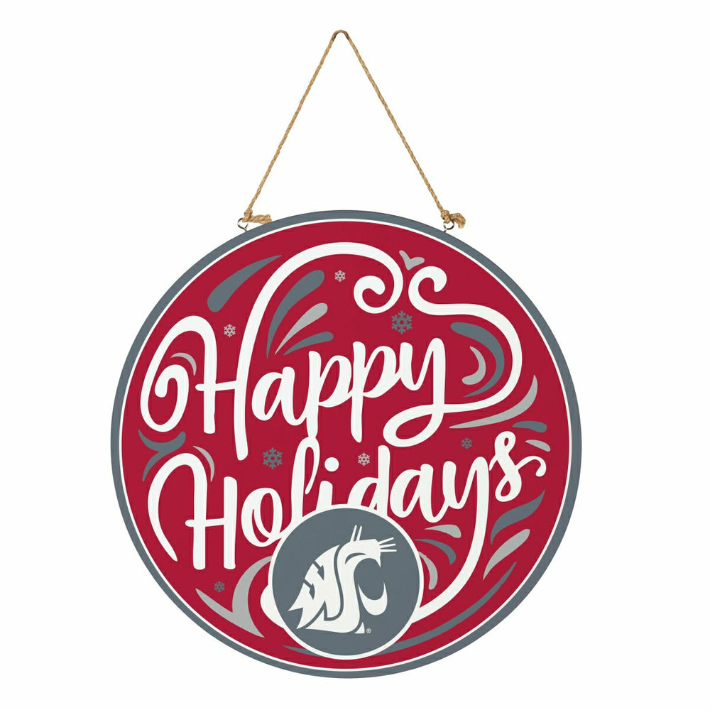 Washington State University Holiday Round Door Décor with Hanging Rope, Collegiate, Home