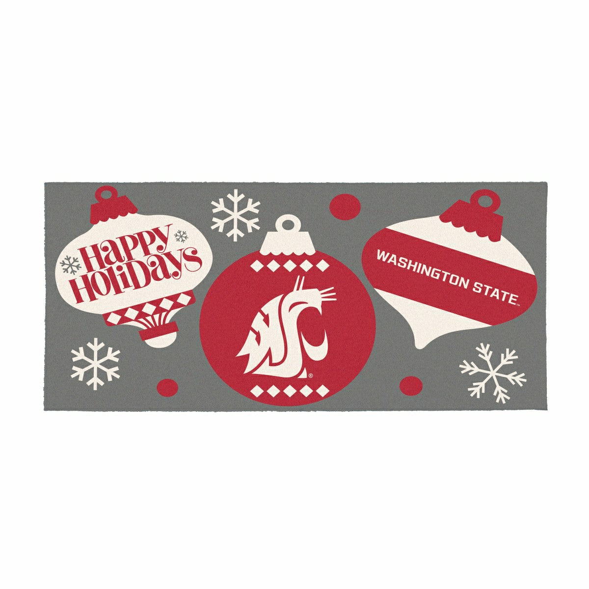 Washington State University Holiday Flocked Coir Sassafras Switch Mat,, Collegiate