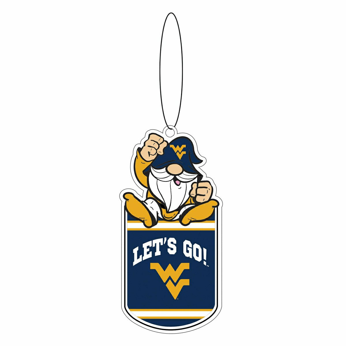 West Virginia University Gift Tag Ornament, Gnome Fan, Collegiate, Home
