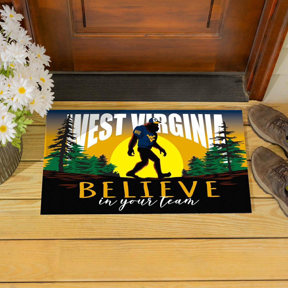 West Virginia University Bigfoot PVC Mat, 28"x16", Collegiate