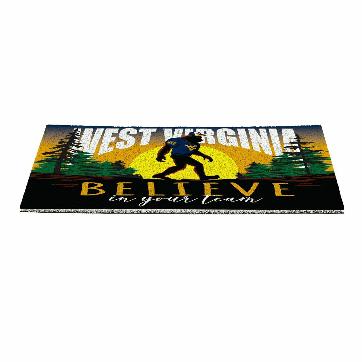 West Virginia University Bigfoot PVC Mat, 28"x16", Collegiate