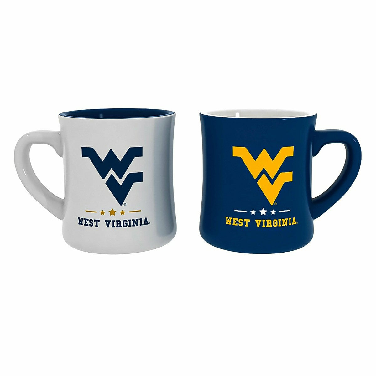 West Virginia University 10oz Ceramic Cup Set, 2pc, Collegiate, Home