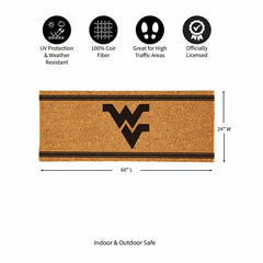 West Virginia University Extra Large One Color Coir Mat, 60"x24", Collegiate