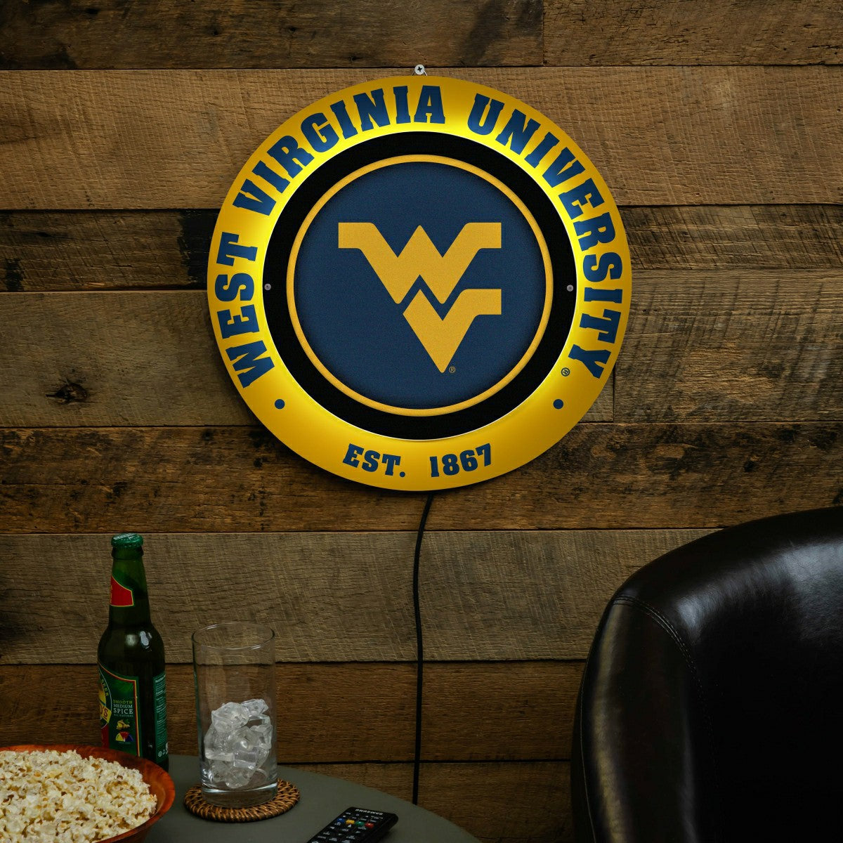 West Virginia University, Metal Lite, Round, Collegiate