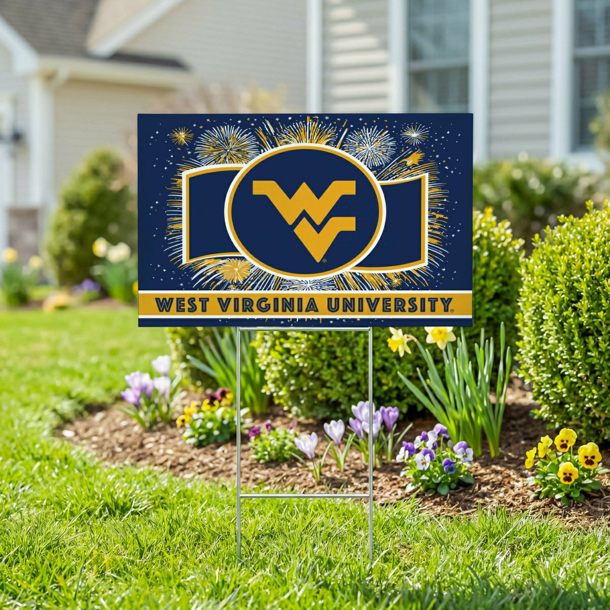West Virginia University Yard Sign, Patriotic, Collegiate, Home