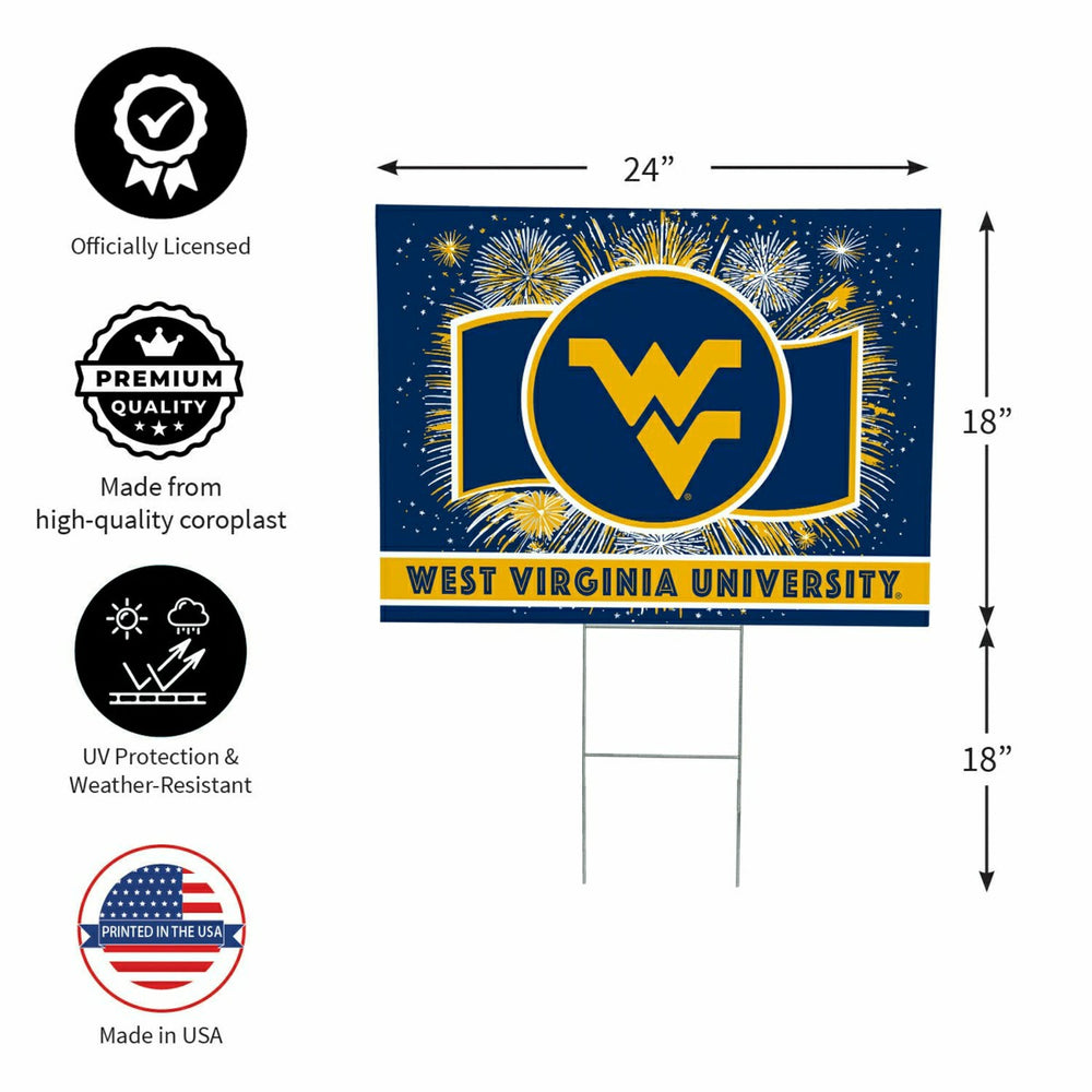 West Virginia University Yard Sign, Patriotic, Collegiate, Home