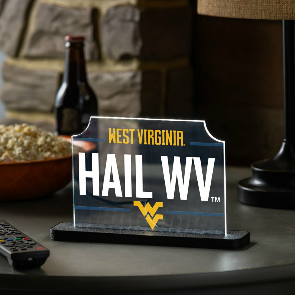 West Virginia University College Rectangle Desklite LED Décor, Collegiate, Home