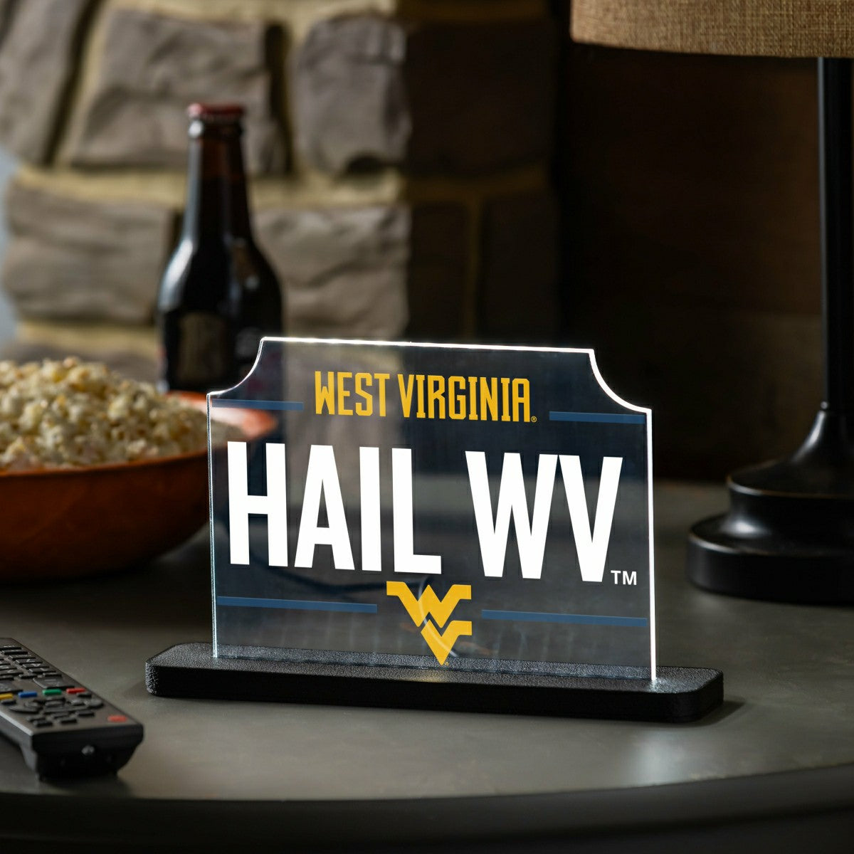 West Virginia University College Rectangle Desklite LED Décor, Collegiate, Home