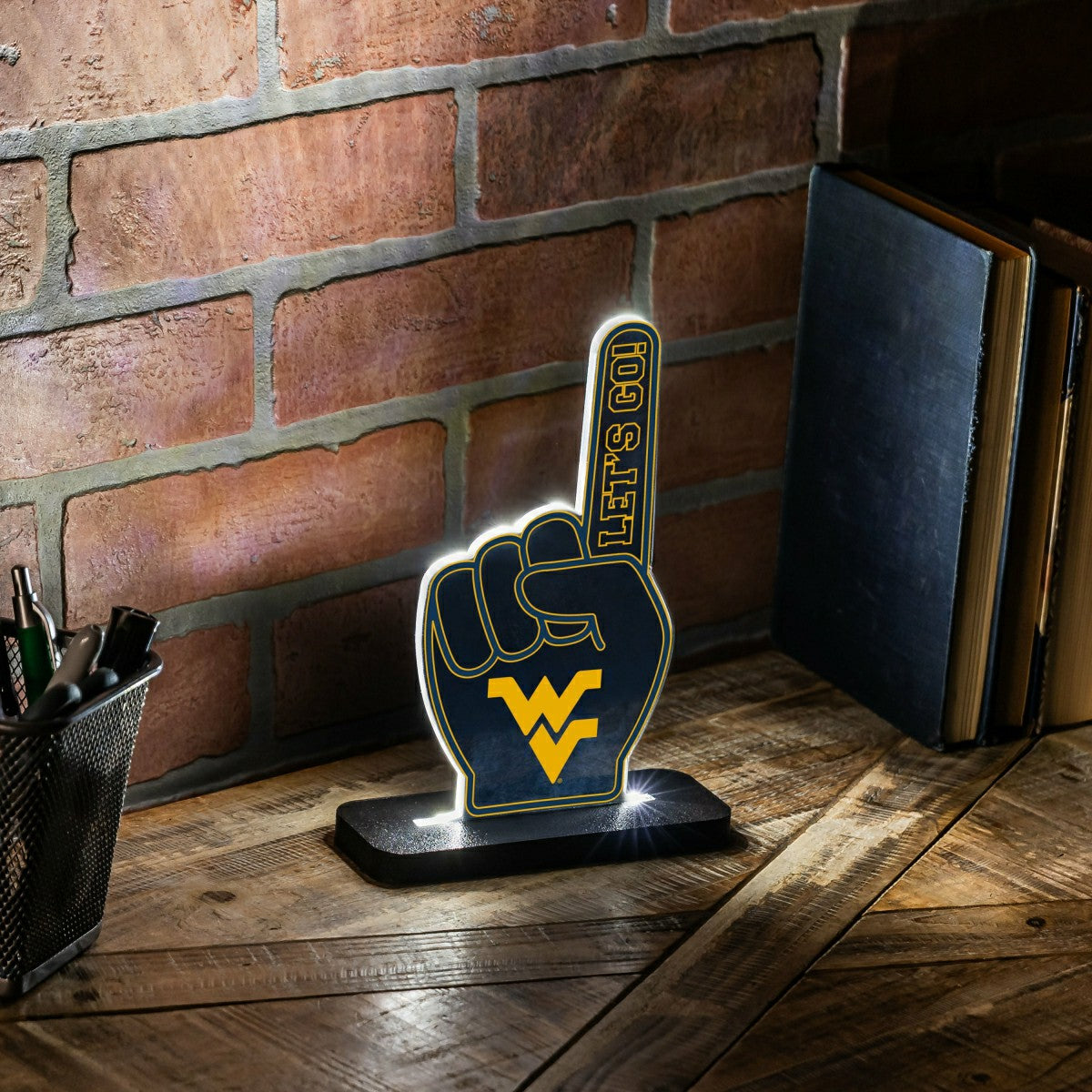 West Virginia University College Foam Finger Desklite LED Décor, Collegiate, Home