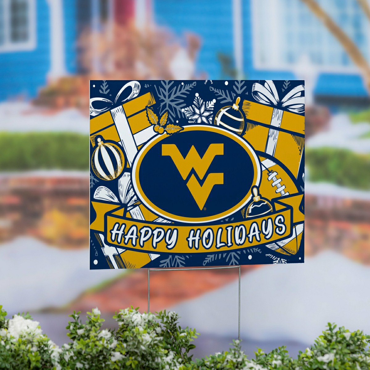 West Virginia University Coroplast Yard Sign, Holiday, Collegiate, Home