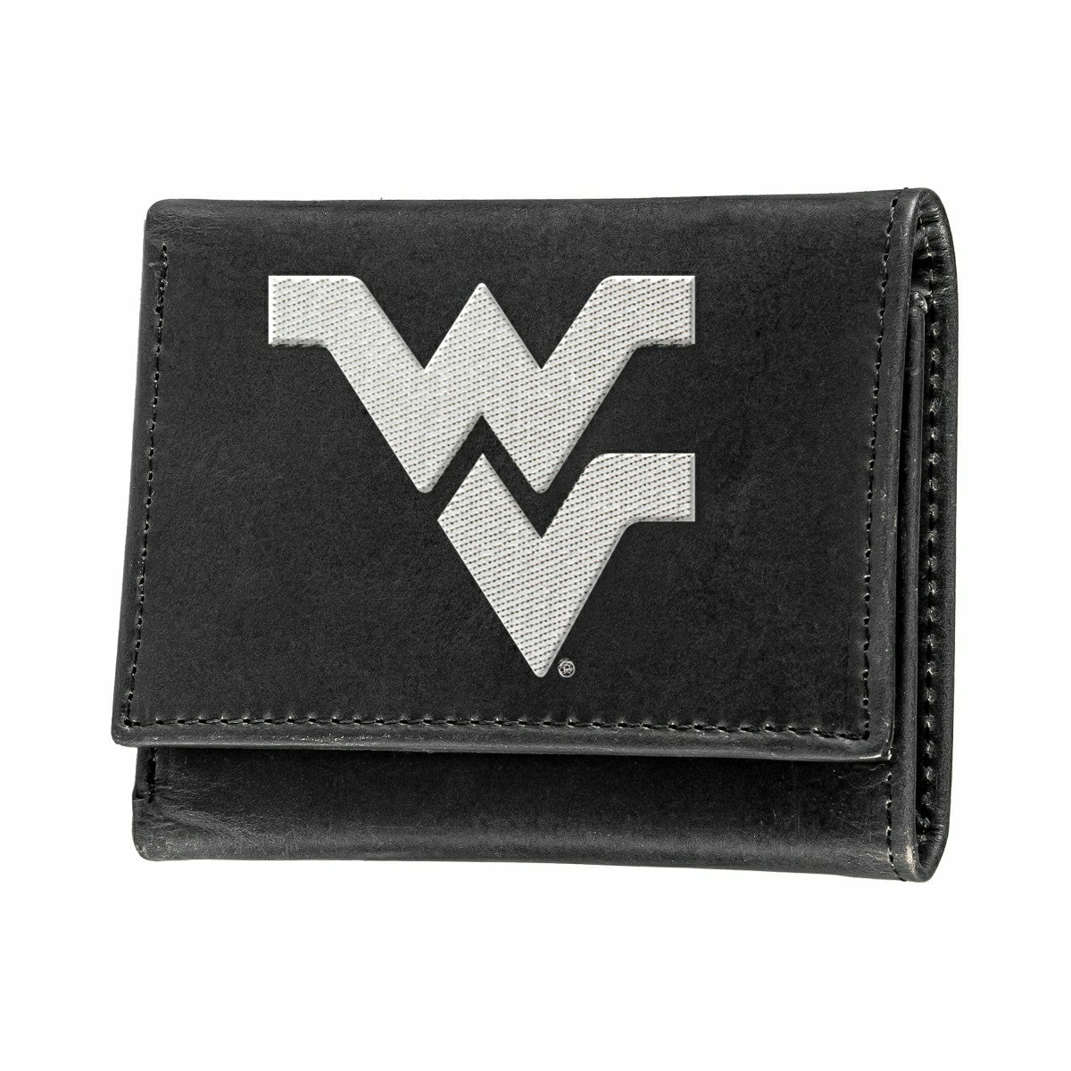 West Virginia University Black Tri-Fold Embroidered Wallet w/ RFID Blocking, Collegiate, Home