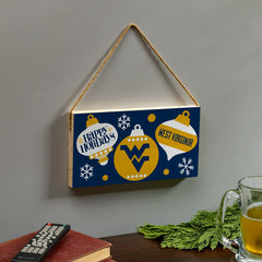 West Virginia University Holiday Wood Wall Sign, 6x11, Collegiate, Home