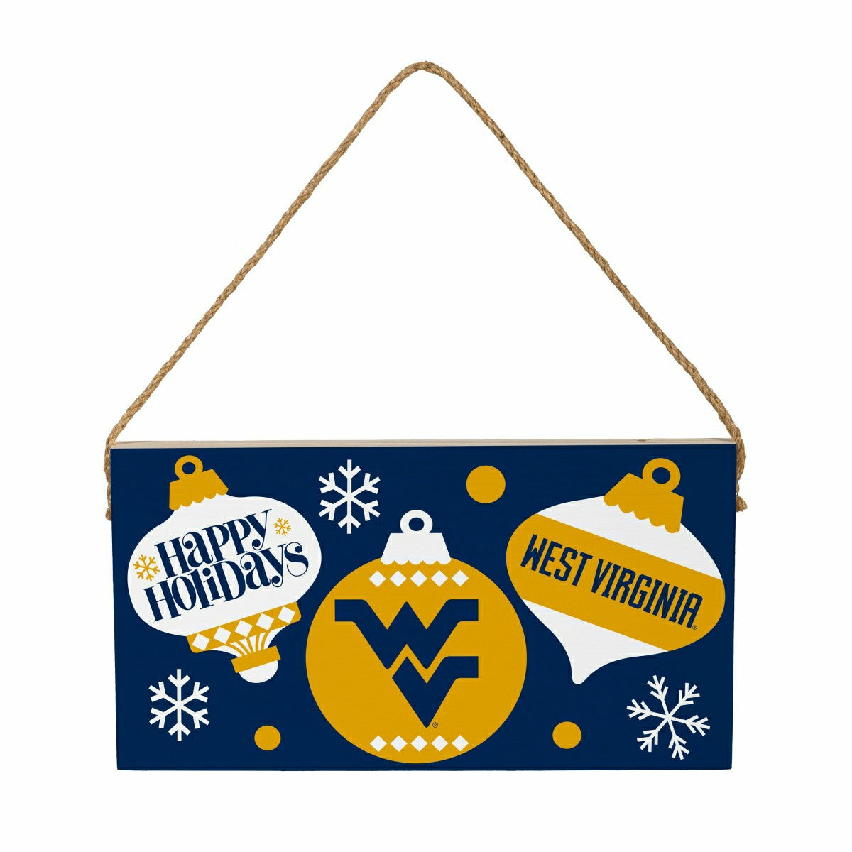 West Virginia University Holiday Wood Wall Sign, 6x11, Collegiate, Home