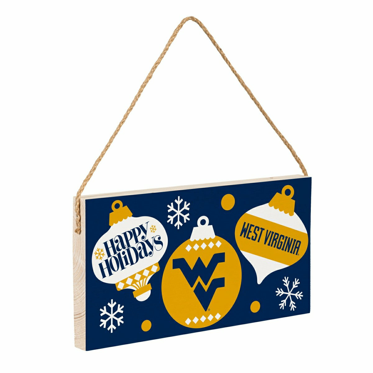 West Virginia University Holiday Wood Wall Sign, 6x11, Collegiate, Home