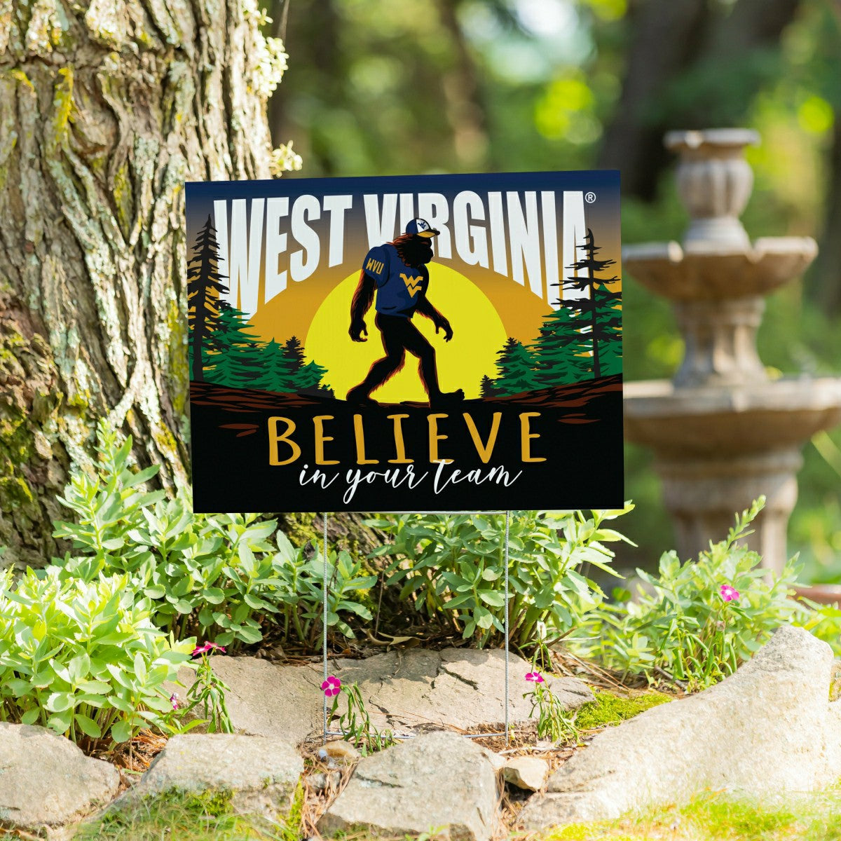 West Virginia University Yard Sign, Bigfoot, Collegiate, Home