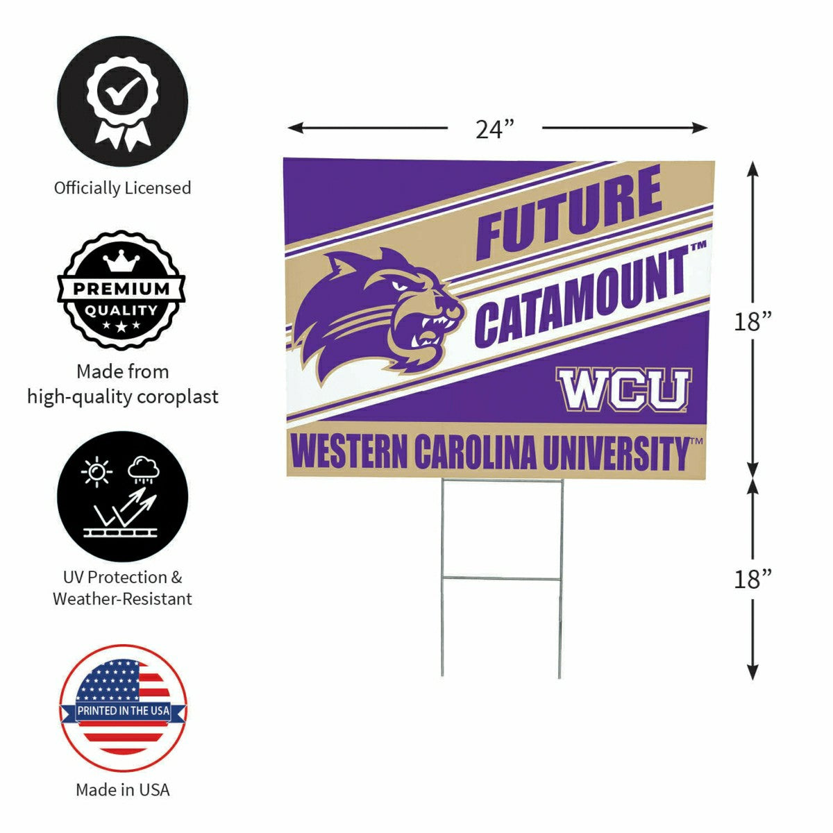 Western Carolina University Coroplast Yard Sign, Future Student, Collegiate, Home