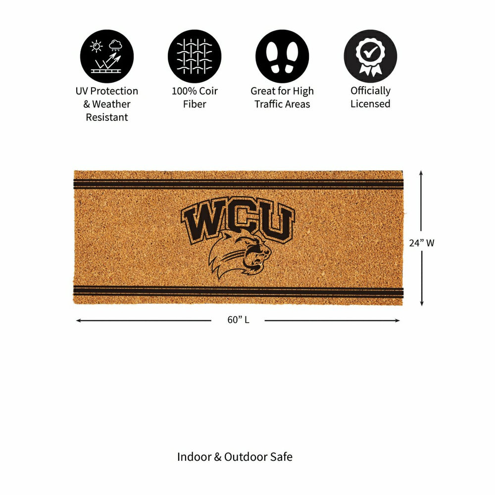 Western Carolina University Extra Large One Color Coir Mat, 60"x24", Collegiate