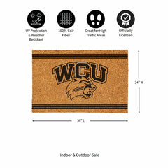 Western Carolina University Large One Color Coir Mat, 36"x24", Collegiate