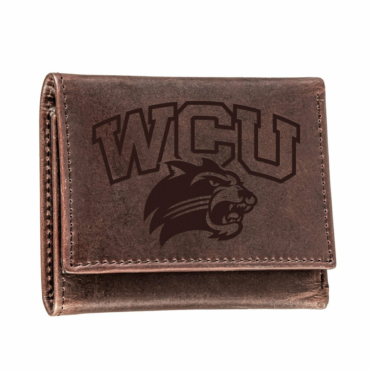 Western Carolina University, Tri-Fold Wallet, Brown, CH, 100% Genuine , Collegiate, Home