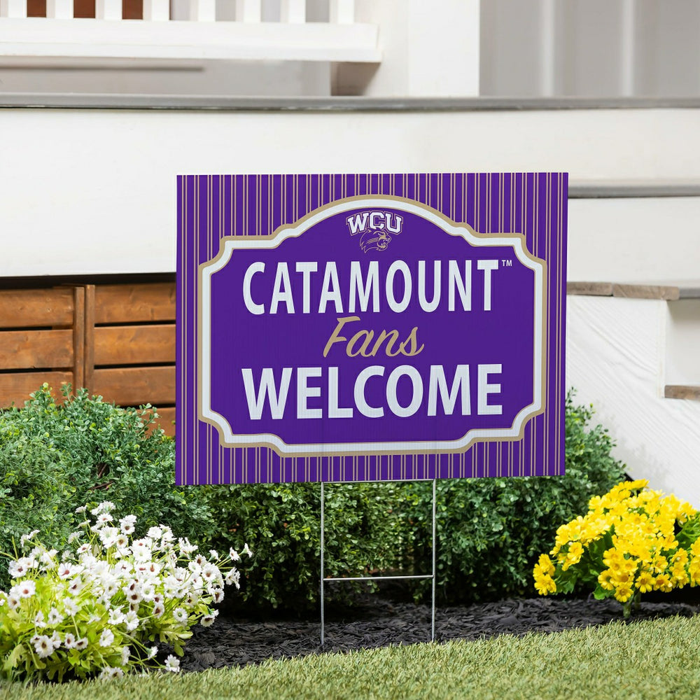 Western Carolina University Coroplast Yard Sign, "Fans Welcome", Collegiate, Home