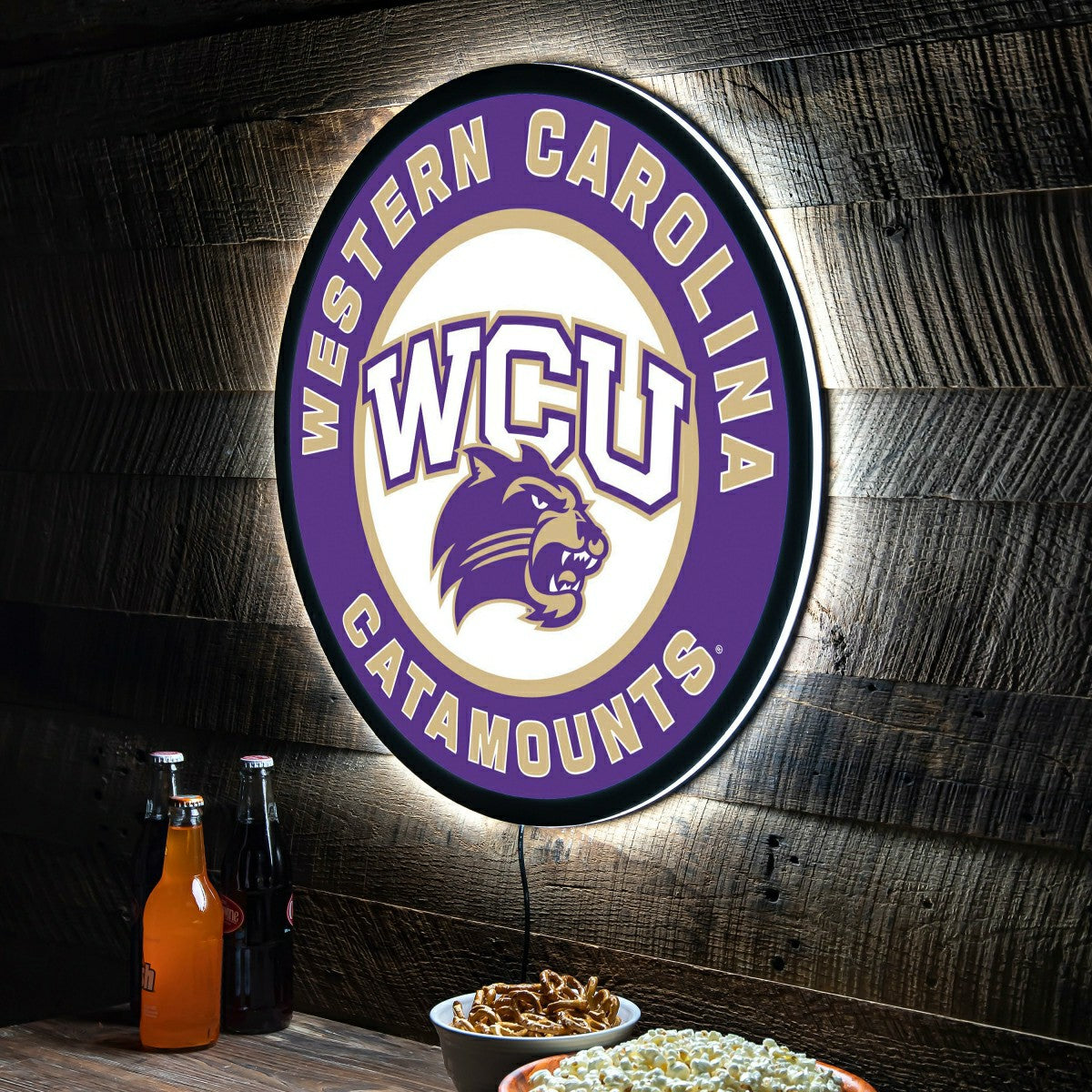 LED Wall Decor, Round, Western Carolina University, Collegiate, Home