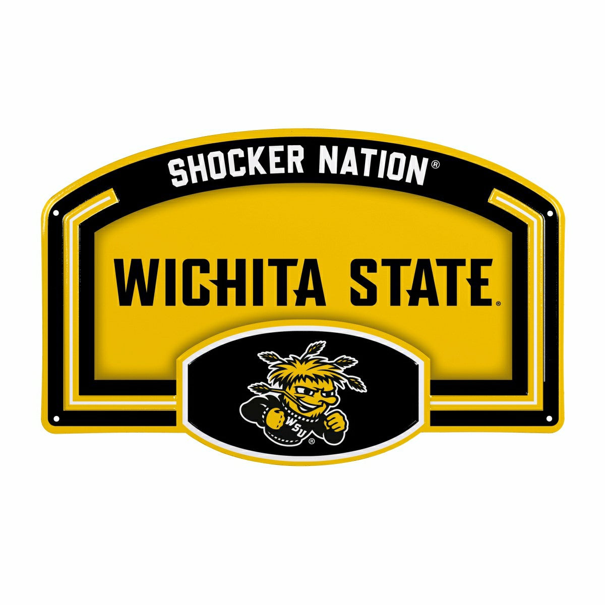 Wichita State University USA Embossed Steel Wall Sign, 11" x 17", Collegiate, Home