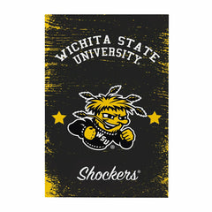 Wichita State University Wood Wall Sign, 16x24, Collegiate, Home