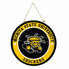 Wichita State University Round Door Décor with Hanging Rope, 18x18, Collegiate, Home