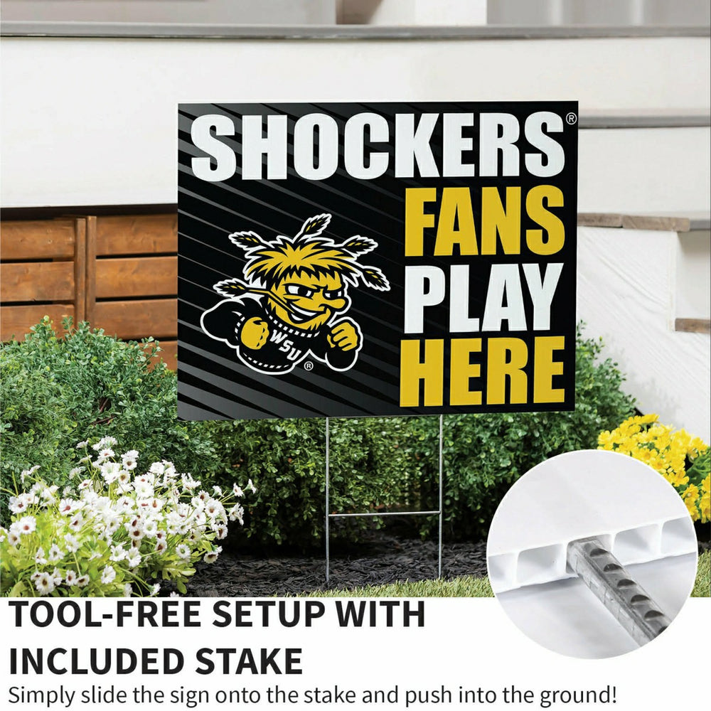 Wichita State University Coroplast Yard Sign "Fans Play Here", Collegiate, Home