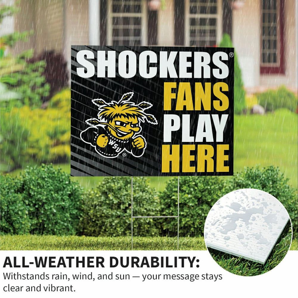 Wichita State University Coroplast Yard Sign "Fans Play Here", Collegiate, Home