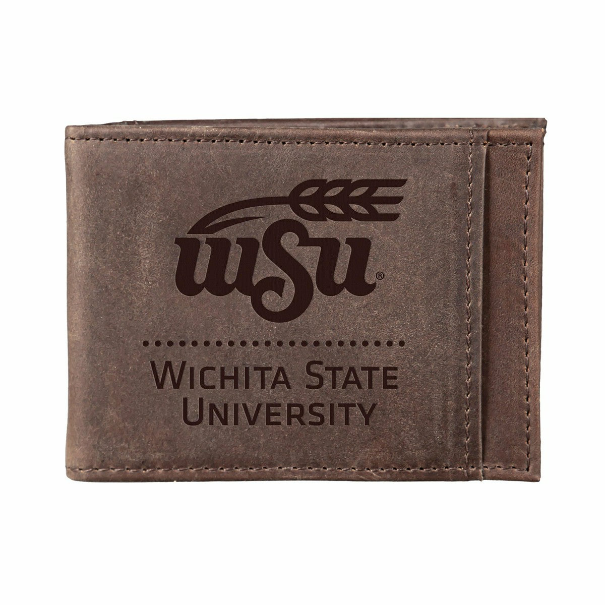 Front Pocket Wallet w/ RFID Blocking, Wichita State, Brown, Collegiate, Home