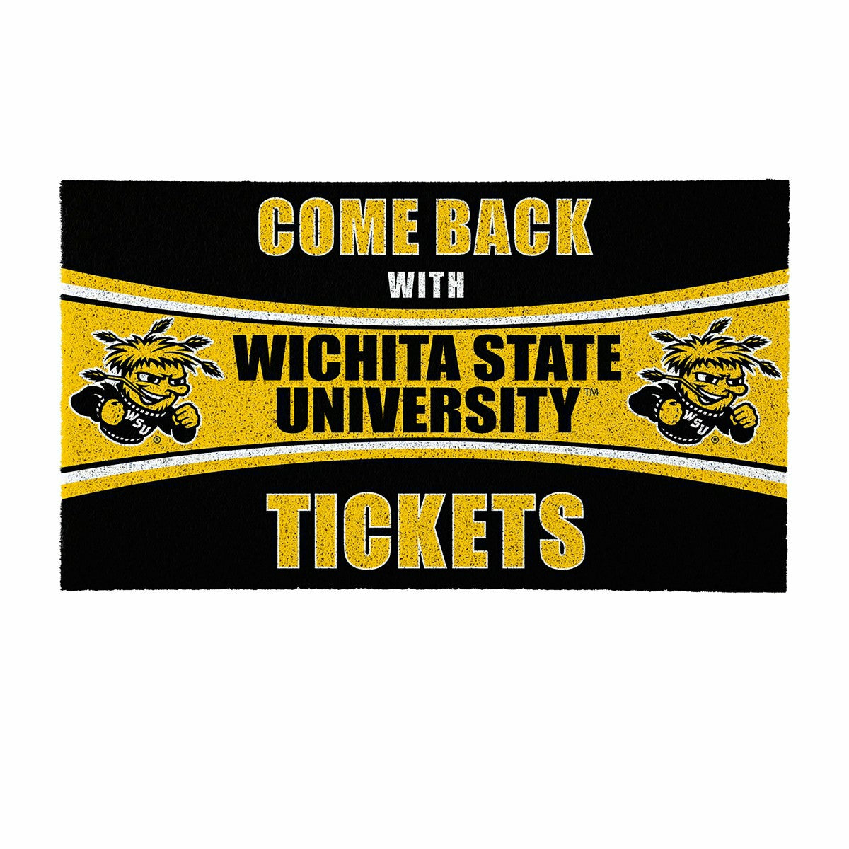 28" x 16" PVC Trapper Mat, Come Back with Tickets, Wichita State Unive, Collegiate