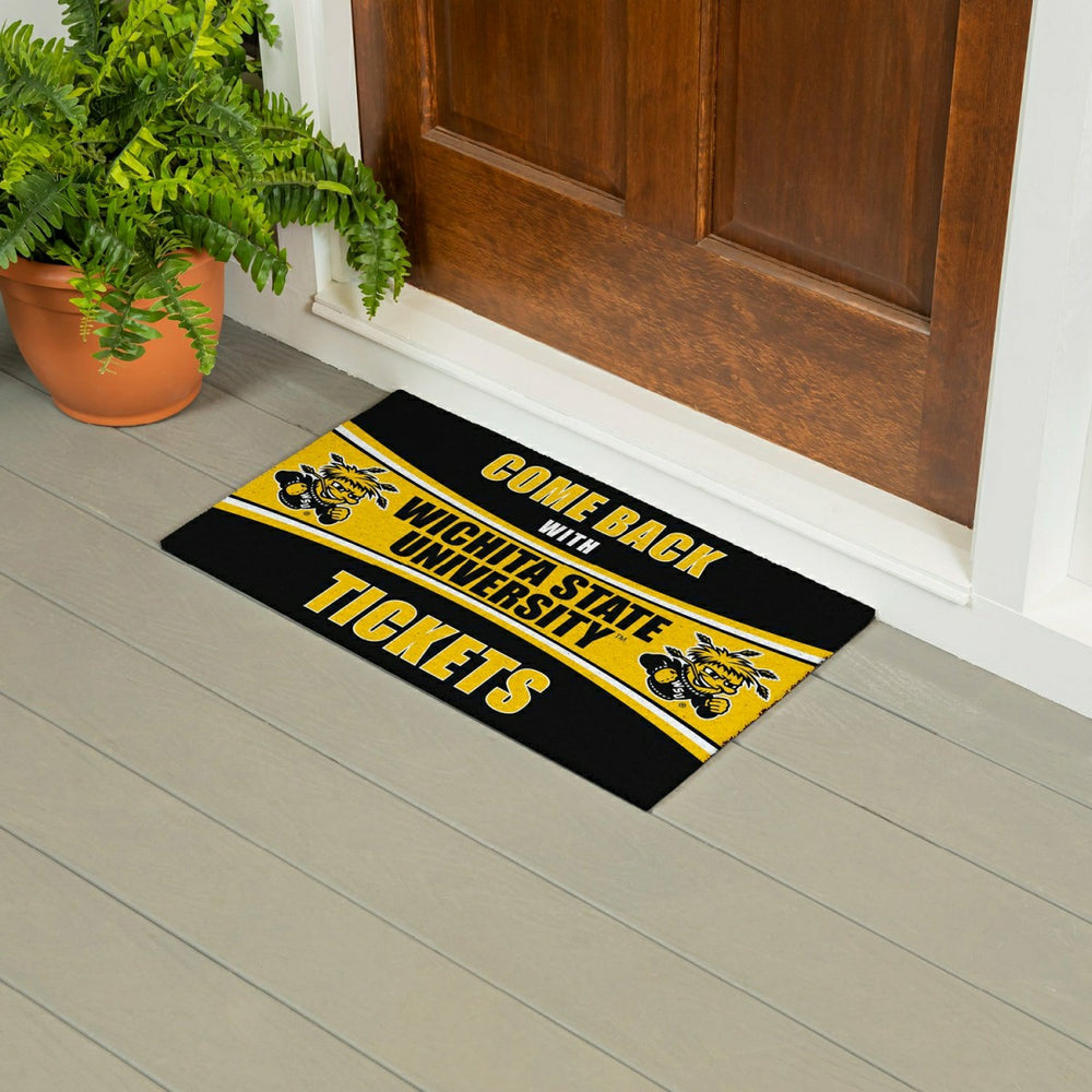 28" x 16" PVC Trapper Mat, Come Back with Tickets, Wichita State Unive, Collegiate