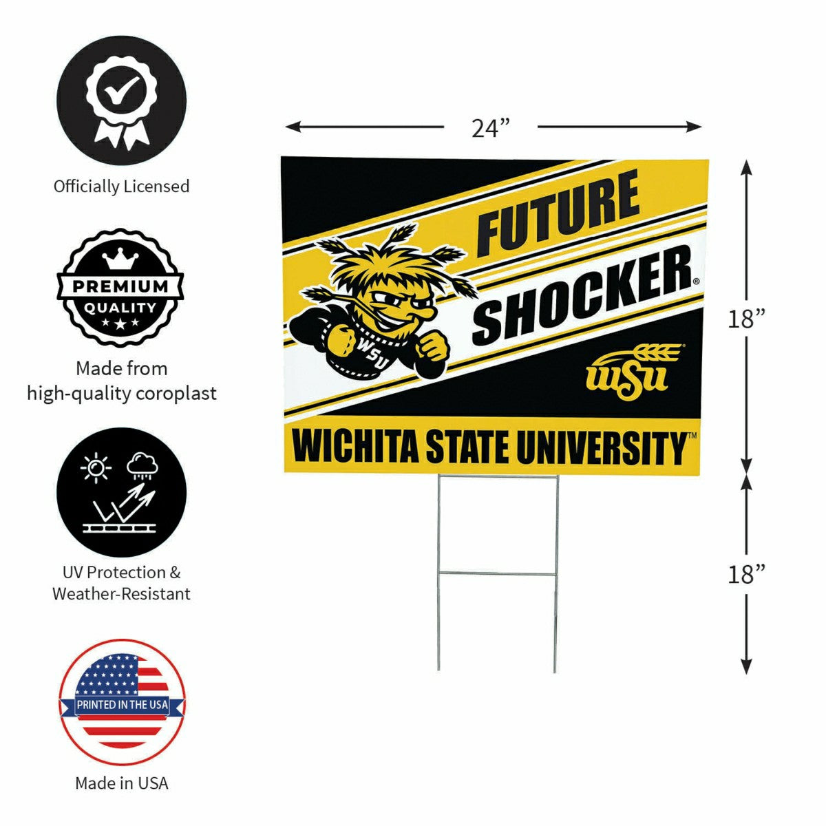 Wichita State University Coroplast Yard Sign, Future Student, Collegiate, Home