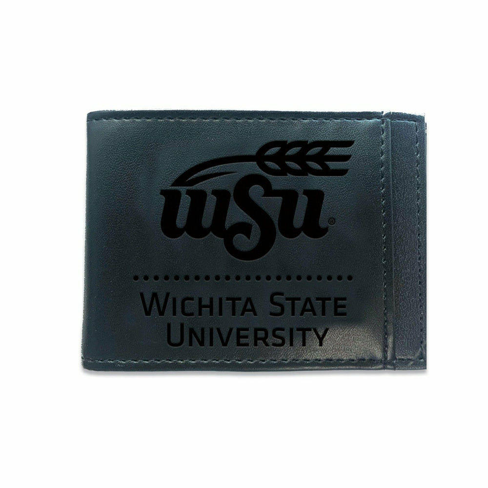 Front Pocket Wallet w/ RFID Blocking, Wichita State University, Black, Collegiate, Home