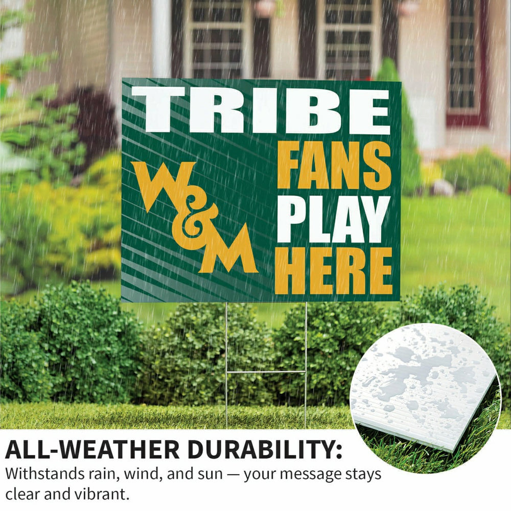 William & Mary Coroplast Yard Sign "Fans Play Here", Collegiate, Home