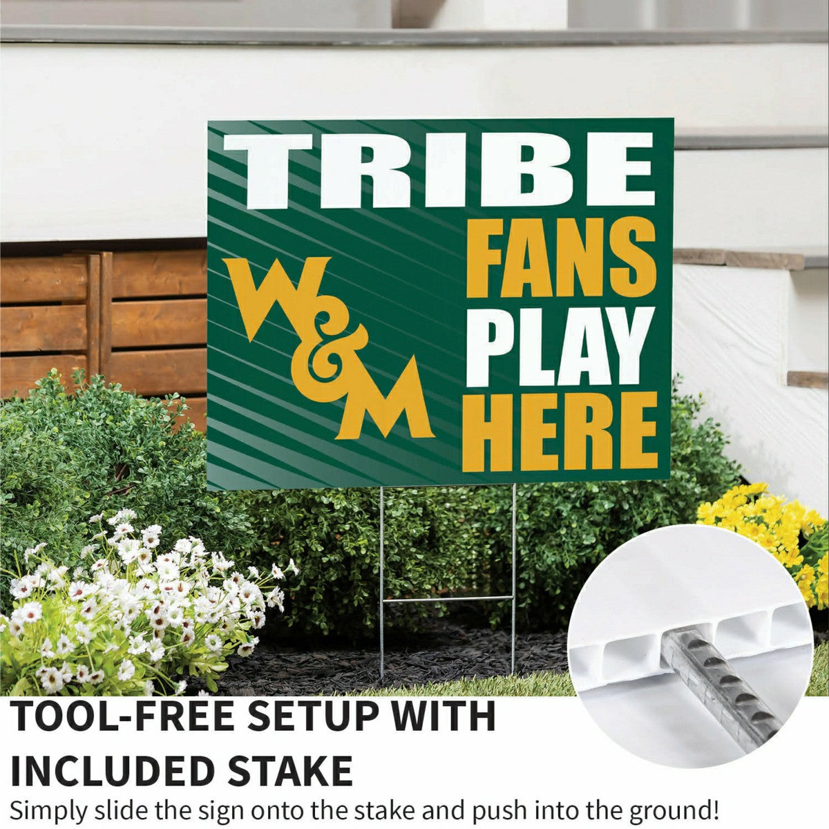 William & Mary Coroplast Yard Sign "Fans Play Here", Collegiate, Home