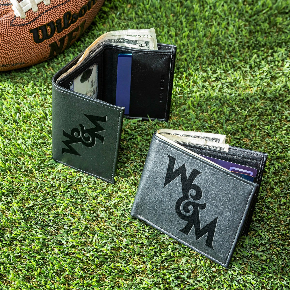 William & Mary, Bi-Fold and Tri-Fold Wallet Gift Set, Black, Collegiate, Home