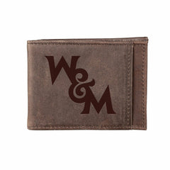 Front Pocket Wallet w/ RFID Blocking, William & Mary, Brown, Collegiate, Home
