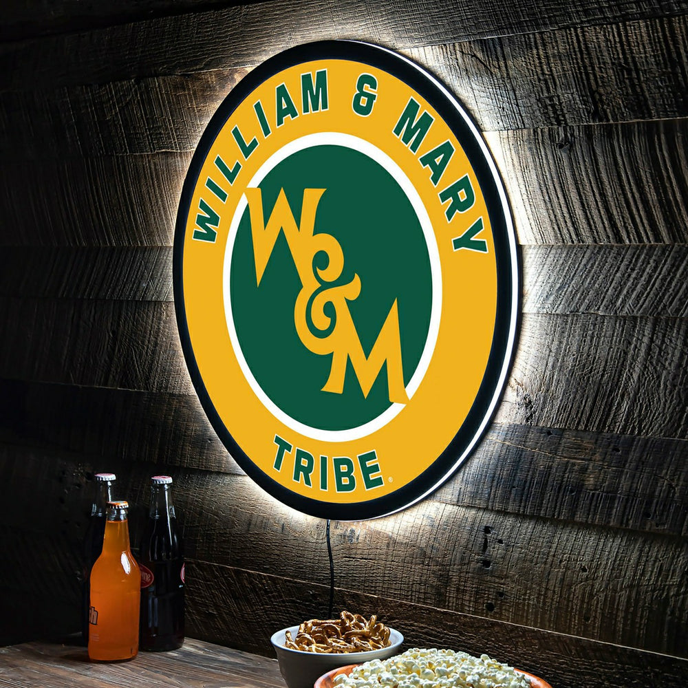 LED Wall Decor, Round, William & Mary, Collegiate, Home