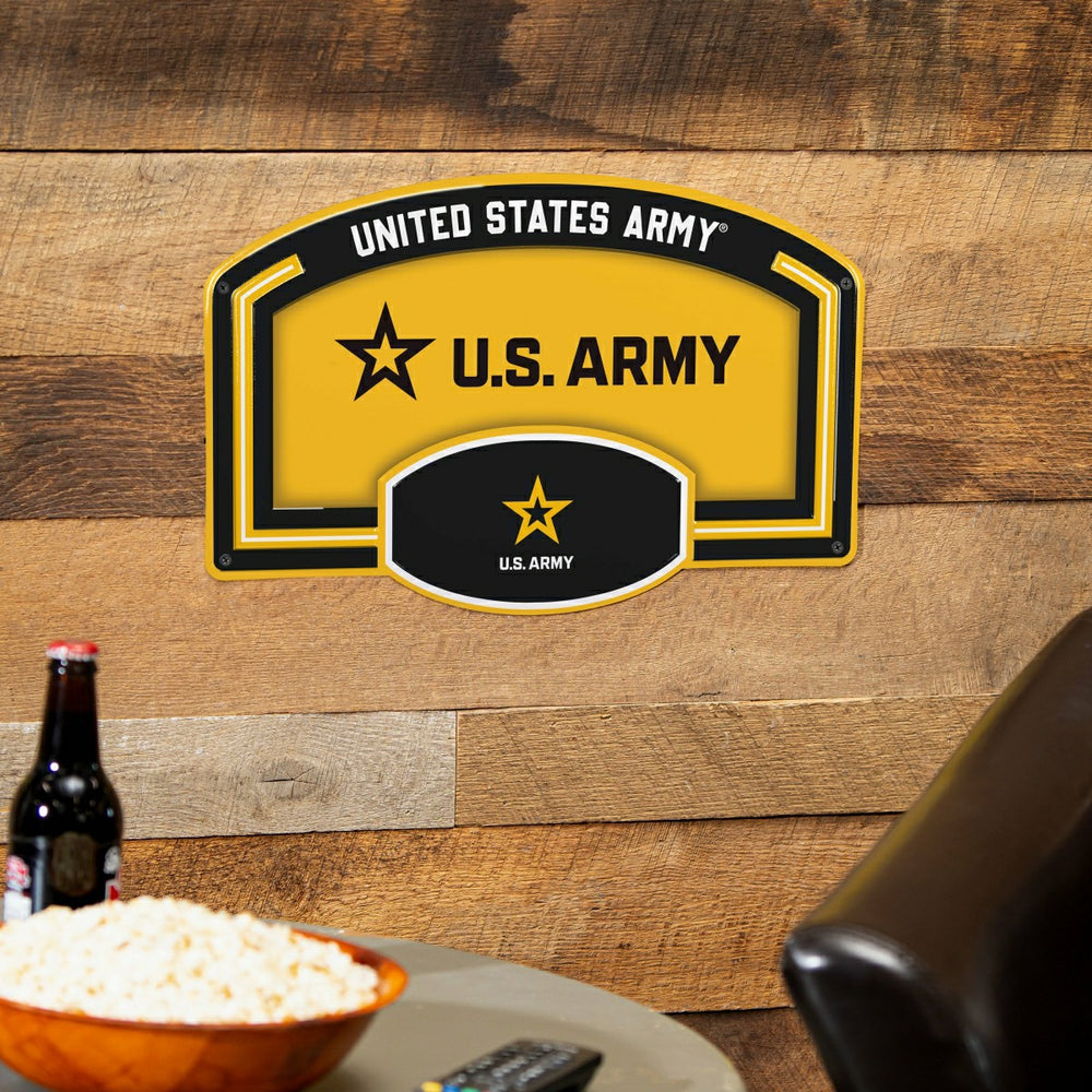 US Army USA Stamped Steel Wall Sign, 11" x 17", US Military, Home