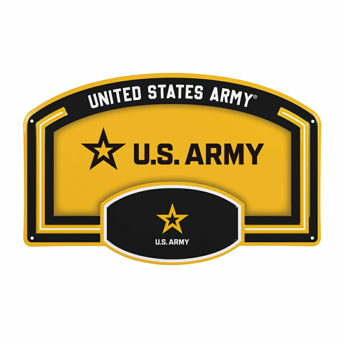 US Army USA Stamped Steel Wall Sign, 11" x 17", US Military, Home