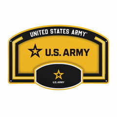 US Army USA Stamped Steel Wall Sign, 11" x 17", US Military, Home