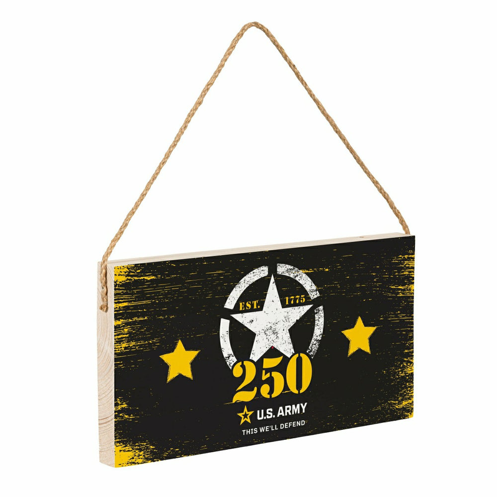 US Army, 250th Anniversary Wood Wall Sign, 6x11, US Military