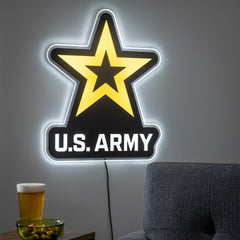 US Army LED Wall Decor, Glazelite, Logo, US Military, Home