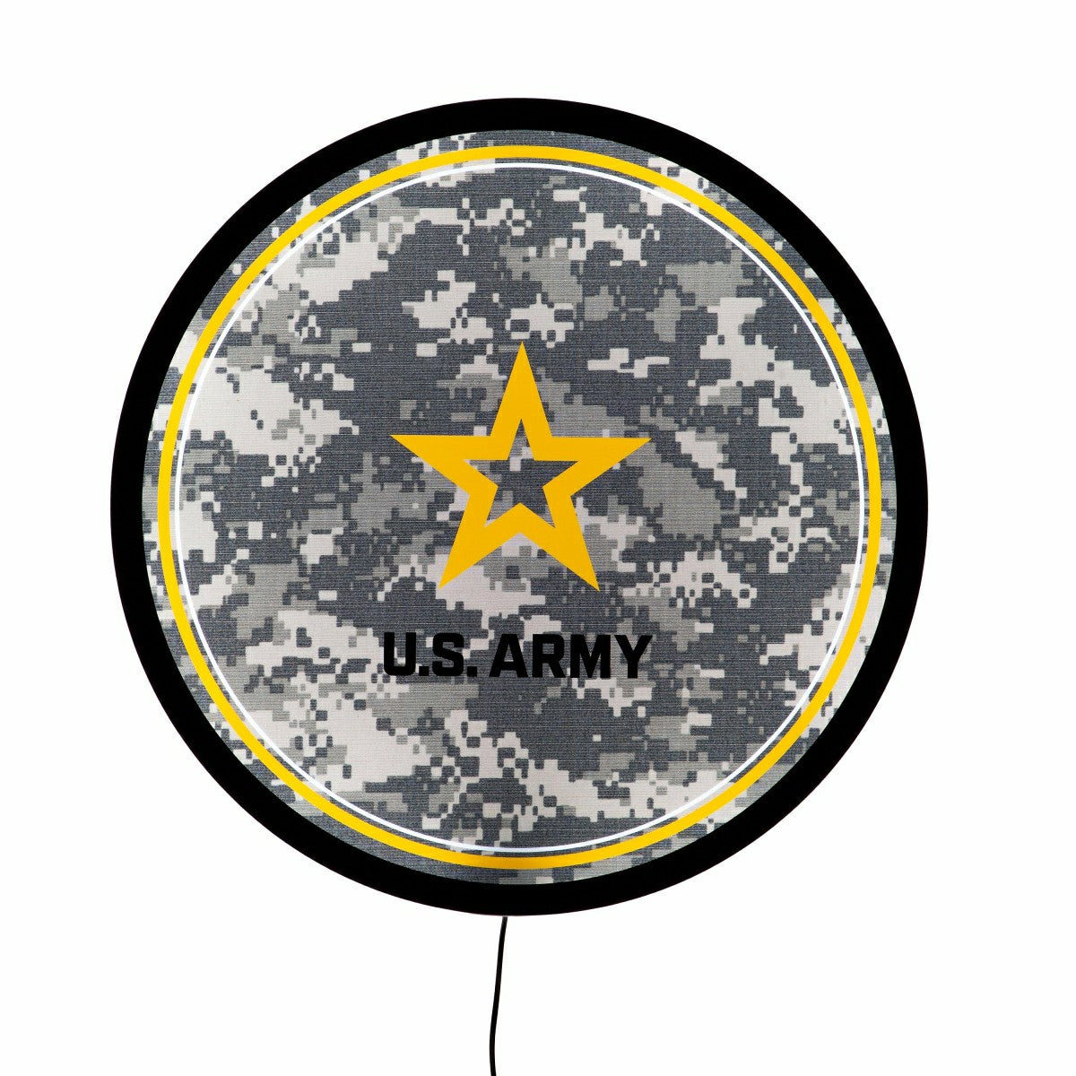US Army Military Large Round Edgelite LED Decor, US Military, Home