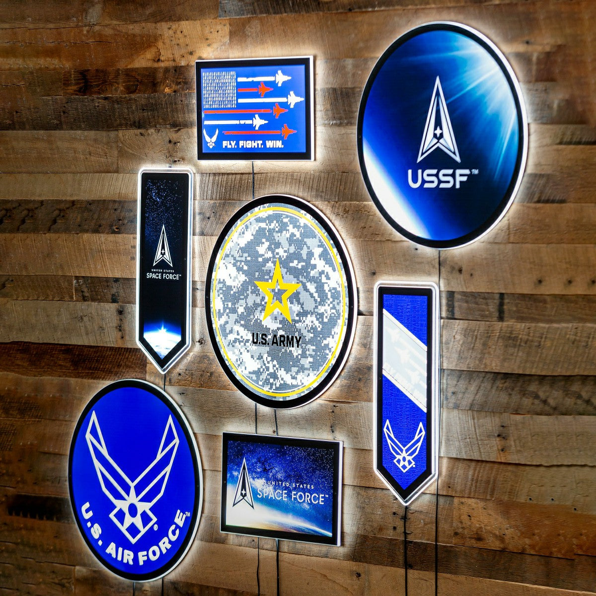 US Army Military Large Round Edgelite LED Decor, US Military, Home