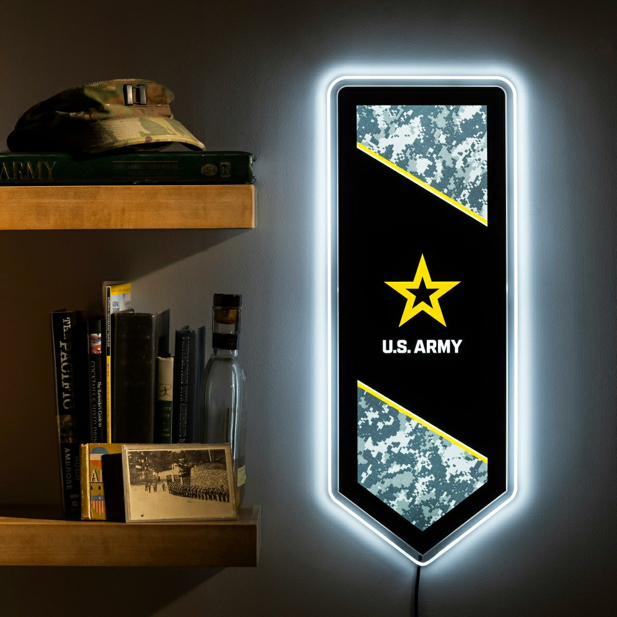 US Army Military Pennant Glazelite LED Decor, US Military, Home