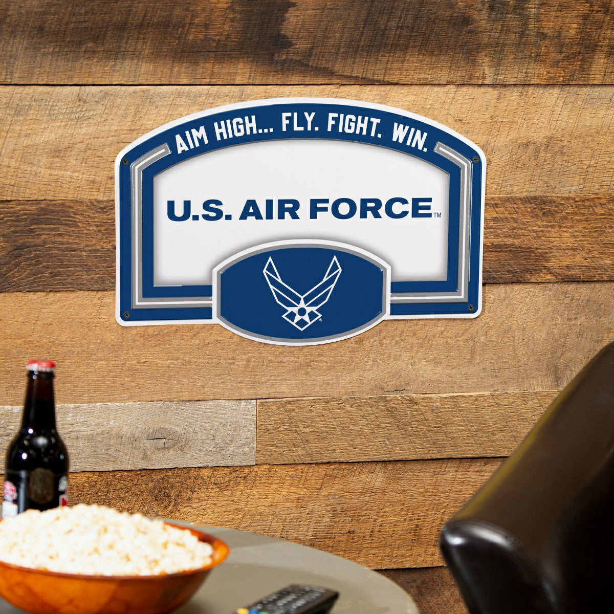 US Air Force USA Stamped Steel Wall Sign, 11" x 17", US Military, Home